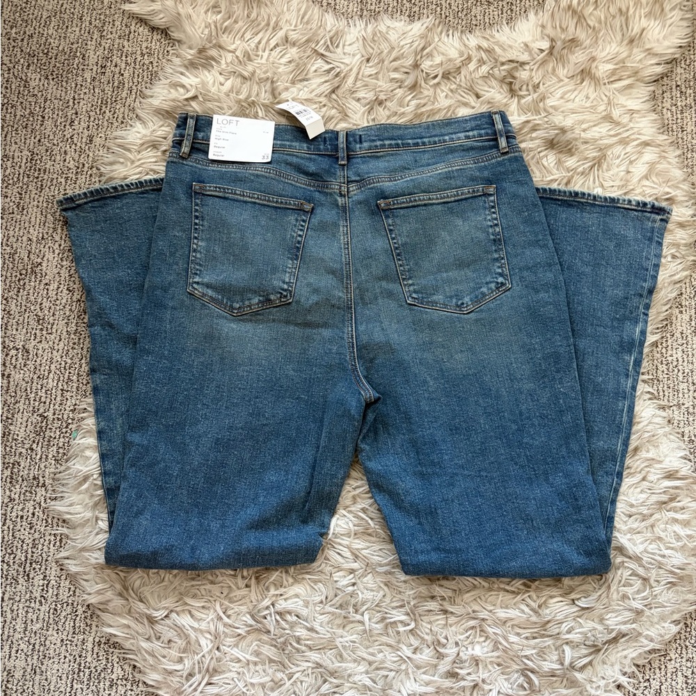 LOFT Women's Mid Blue Flare Jeans - Picture 10 of 11